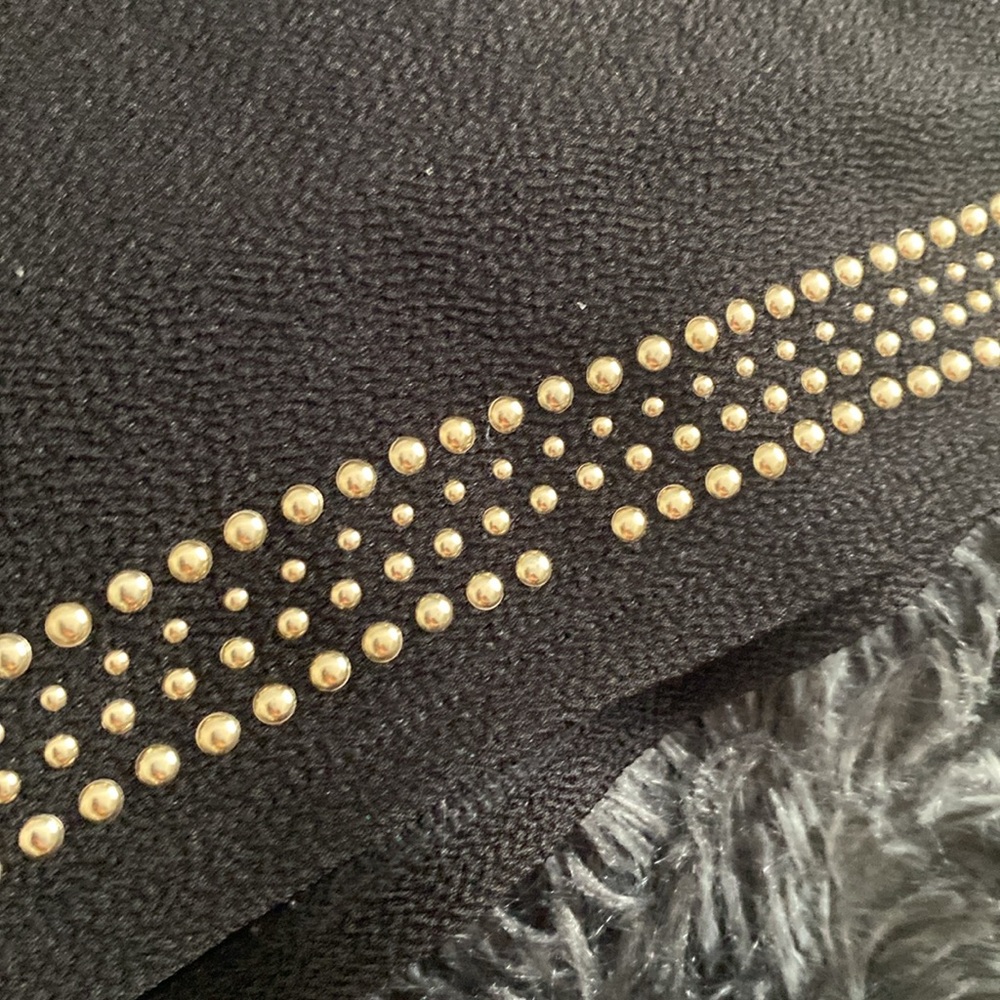 Premise black and golden beads mini t-shirt dress blouse - Picture 6 of 17